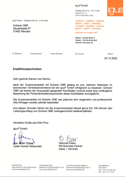 Empfehlung IGUS